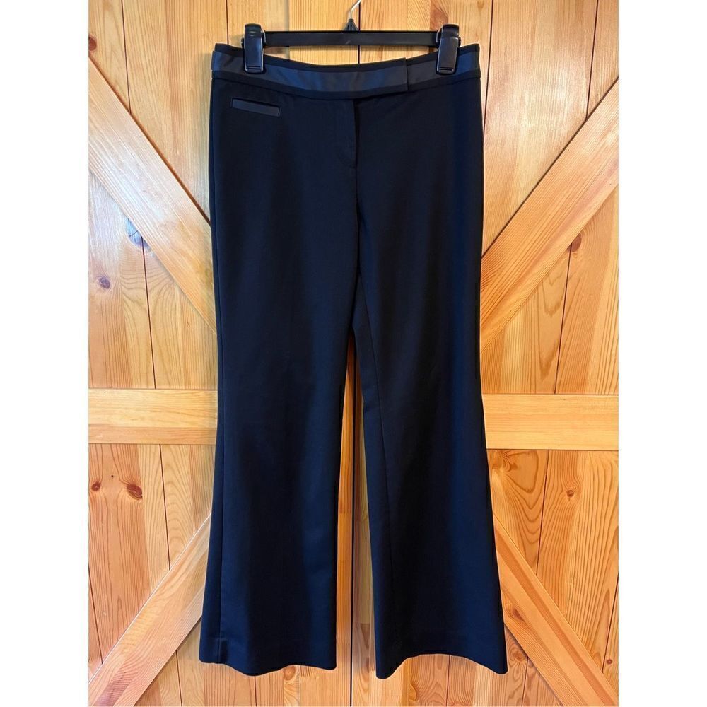 White House Black Market Size 4R Flare Leg Dress Pants Womens Stretch Black (299